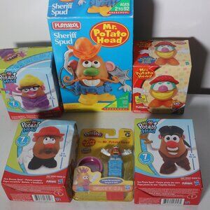 Vintage Mr Potato Head Lot of 6 Sheriff Spud Princess Fire Pirate PlayDoh